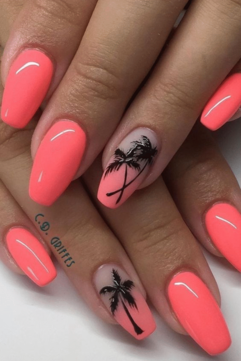 Summer 2025 Coral Nails: Bright Designs, From Neon Pink to TurquoiseSource